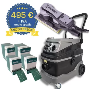Conjunto aspiradora 30 L. lijadora rectangular HANDIT 70 x 197